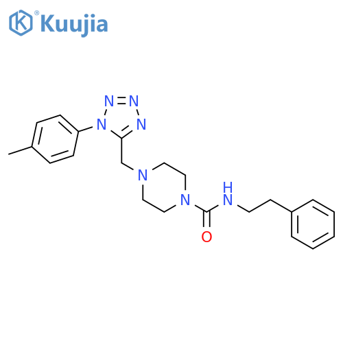 4-{[1-(4-methylphenyl)-1H-1,2,3,4-tetrazol-5-yl]methyl}-N-(2-phenylethyl)piperazine-1-carboxamide structure