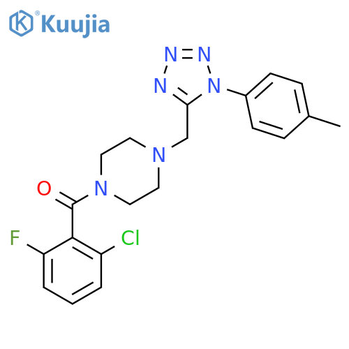 1-(2-chloro-6-fluorobenzoyl)-4-{[1-(4-methylphenyl)-1H-1,2,3,4-tetrazol-5-yl]methyl}piperazine structure