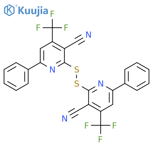 3-Pyridinecarbonitrile, 2,2'-dithiobis[6-phenyl-4-(trifluoromethyl)- structure