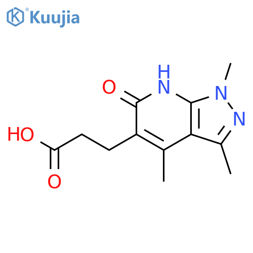 3-{1,3,4-Trimethyl-6-oxo-1H,6H,7H-pyrazolo3,4-bpyridin-5-yl}propanoic Acid structure