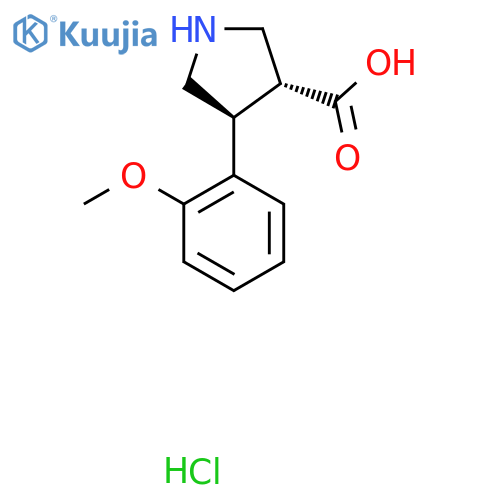 (+/-)-trans-4-(2-Methoxy-phenyl)-pyrrolidine-3-carboxylic acid hydrochloride structure