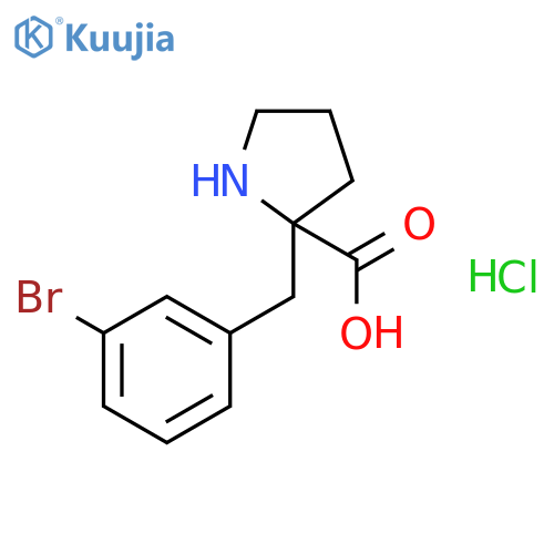 (R)-2-(3-Bromobenzyl)pyrrolidine-2-carboxylic acid hydrochloride structure