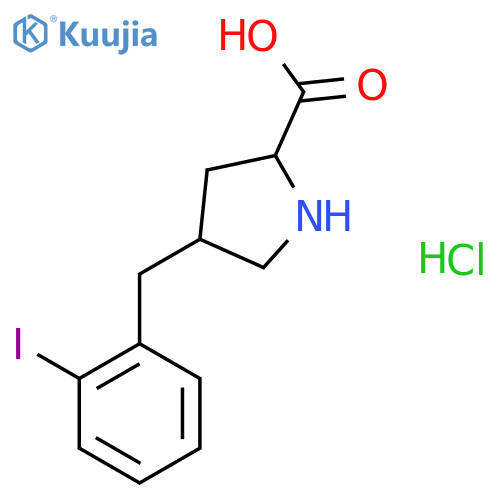 (2S,4R)-4-(2-Iodobenzyl)pyrrolidine-2-carboxylic acid hydrochloride structure