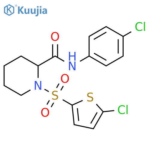 N-(4-chlorophenyl)-1-[(5-chlorothiophen-2-yl)sulfonyl]piperidine-2-carboxamide structure
