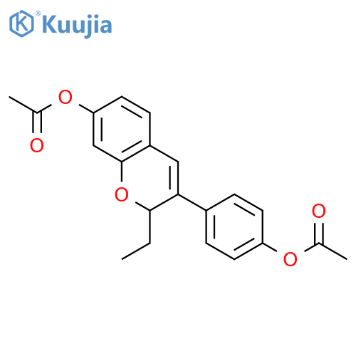 2H-1-Benzopyran-7-ol,3-[4-(acetyloxy)phenyl]-2-ethyl-, 7-acetate structure
