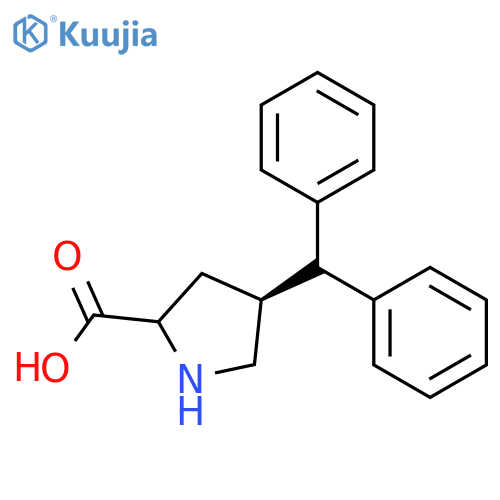 (2S,4S)-4-benzhydrylpyrrolidine-2-carboxylic acid structure