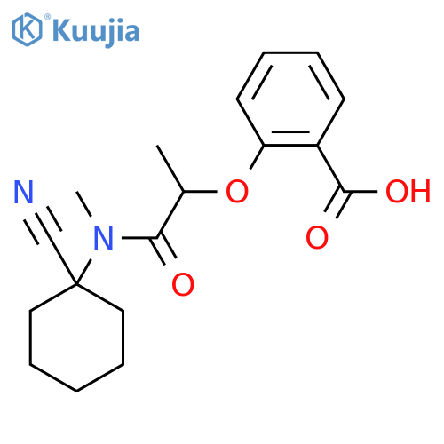 2-{1-[(1-Cyanocyclohexyl)(methyl)carbamoyl]ethoxy}benzoic acid structure