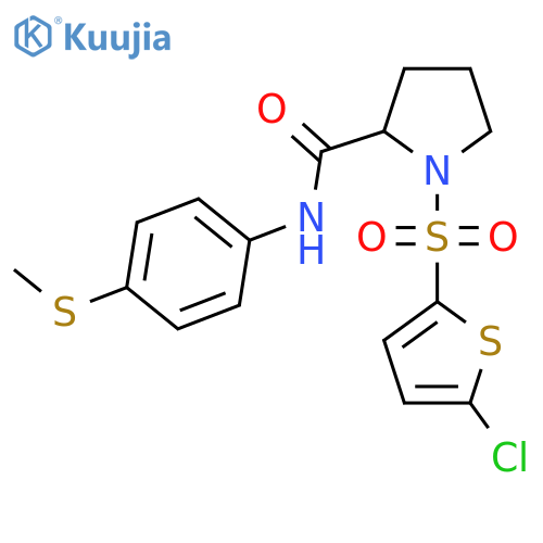 1-[(5-chlorothiophen-2-yl)sulfonyl]-N-[4-(methylsulfanyl)phenyl]pyrrolidine-2-carboxamide structure