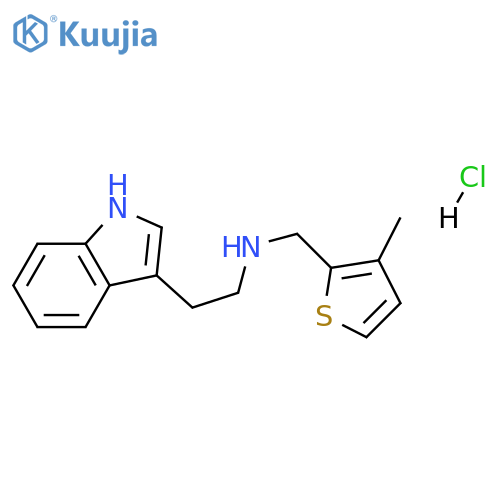 2-(1H-indol-3-yl)-N-[(3-methylthiophen-2-yl)methyl]ethanamine hydrochloride structure