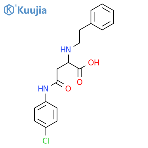 3-[(4-chlorophenyl)carbamoyl]-2-[(2-phenylethyl)amino]propanoic acid structure