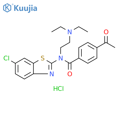 4-acetyl-N-(6-chloro-1,3-benzothiazol-2-yl)-N-[2-(diethylamino)ethyl]benzamide hydrochloride structure