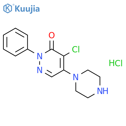 4-chloro-2-phenyl-5-(piperazin-1-yl)-2,3-dihydropyridazin-3-one hydrochloride structure