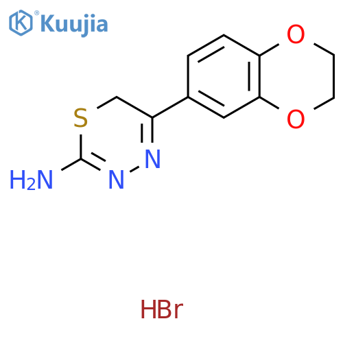 5-(2,3-Dihydro-benzo[1,4]dioxin-6-yl)-6H-[1,3,4]-thiadiazin-2-ylamine hydrobromide structure