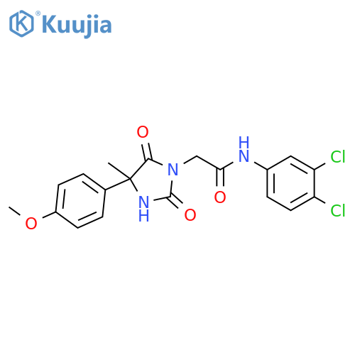 N-(3,4-dichlorophenyl)-2-[4-(4-methoxyphenyl)-4-methyl-2,5-dioxoimidazolidin-1-yl]acetamide structure