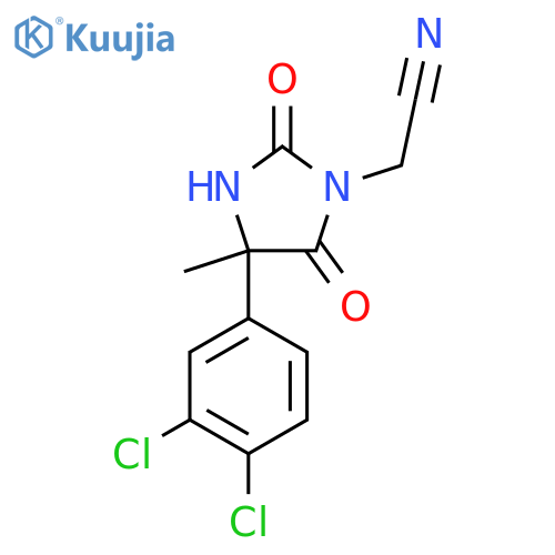 2-4-(3,4-dichlorophenyl)-4-methyl-2,5-dioxoimidazolidin-1-ylacetonitrile structure