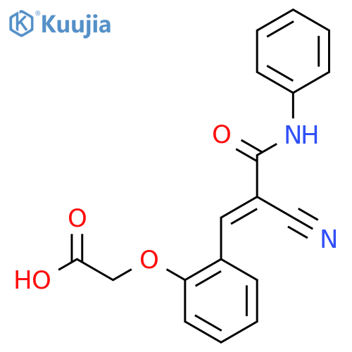 2-{2-[2-Cyano-2-(phenylcarbamoyl)eth-1-en-1-yl]phenoxy}acetic acid structure