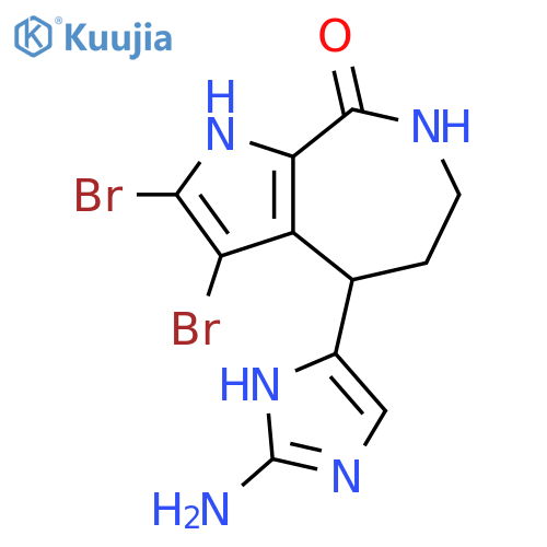 Pyrrolo[2,3-c]azepin-8(1H)-one,4-(2-amino-1H-imidazol-5-yl)-2,3-dibromo-4,5,6,7-tetrahydro-, (-)- structure