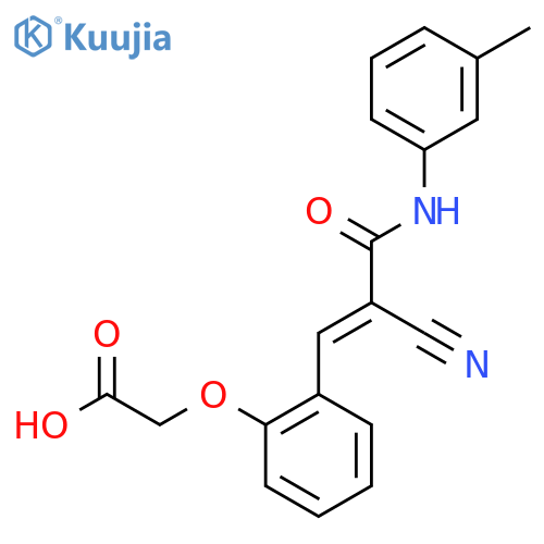 2-(2-{2-Cyano-2-[(3-methylphenyl)carbamoyl]eth-1-en-1-yl}phenoxy)acetic acid structure