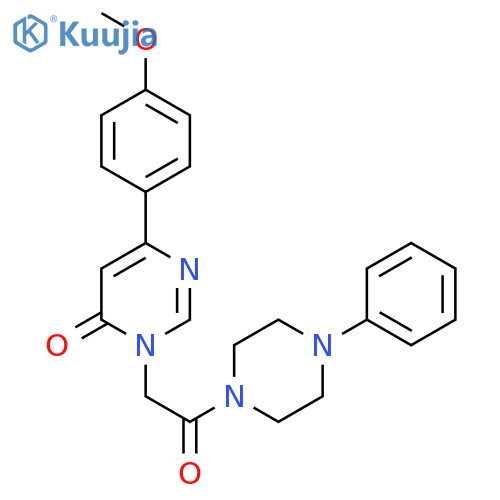 6-(4-methoxyphenyl)-3-[2-oxo-2-(4-phenylpiperazin-1-yl)ethyl]-3,4-dihydropyrimidin-4-one structure