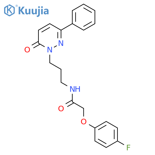 2-(4-fluorophenoxy)-N-3-(6-oxo-3-phenyl-1,6-dihydropyridazin-1-yl)propylacetamide structure