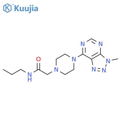 2-(4-{3-methyl-3H-[1,2,3]triazolo[4,5-d]pyrimidin-7-yl}piperazin-1-yl)-N-propylacetamide structure