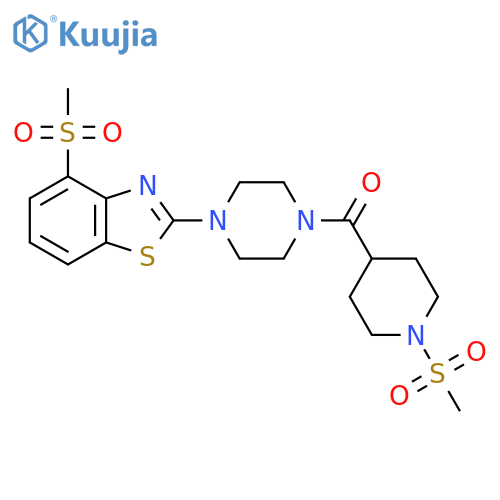 4-methanesulfonyl-2-[4-(1-methanesulfonylpiperidine-4-carbonyl)piperazin-1-yl]-1,3-benzothiazole structure