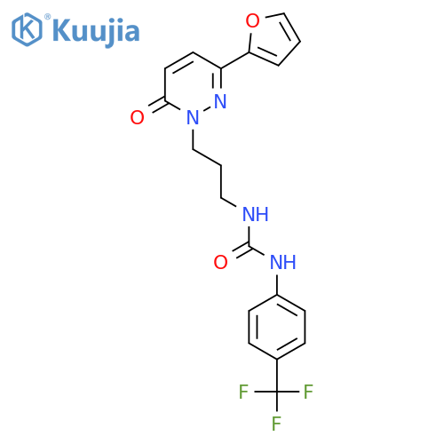 3-{3-[3-(furan-2-yl)-6-oxo-1,6-dihydropyridazin-1-yl]propyl}-1-[4-(trifluoromethyl)phenyl]urea structure