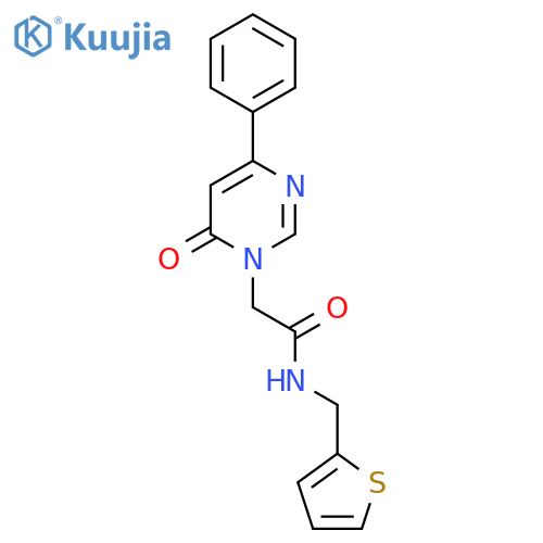 2-(6-oxo-4-phenyl-1,6-dihydropyrimidin-1-yl)-N-(thiophen-2-yl)methylacetamide structure