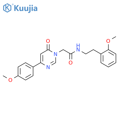 2-4-(4-methoxyphenyl)-6-oxo-1,6-dihydropyrimidin-1-yl-N-2-(2-methoxyphenyl)ethylacetamide structure