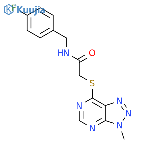 N-[(4-fluorophenyl)methyl]-2-({3-methyl-3H-[1,2,3]triazolo[4,5-d]pyrimidin-7-yl}sulfanyl)acetamide structure