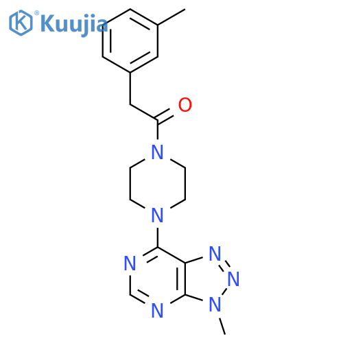 1-(4-{3-methyl-3H-[1,2,3]triazolo[4,5-d]pyrimidin-7-yl}piperazin-1-yl)-2-(3-methylphenyl)ethan-1-one structure