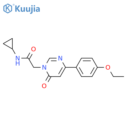 N-cyclopropyl-2-4-(4-ethoxyphenyl)-6-oxo-1,6-dihydropyrimidin-1-ylacetamide structure