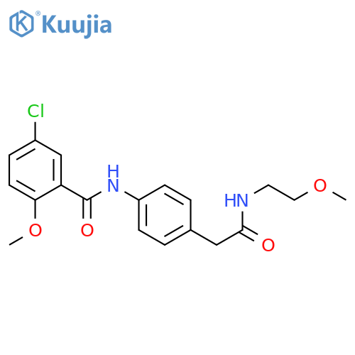 5-chloro-2-methoxy-N-(4-{[(2-methoxyethyl)carbamoyl]methyl}phenyl)benzamide structure