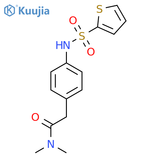 N,N-dimethyl-2-4-(thiophene-2-sulfonamido)phenylacetamide structure