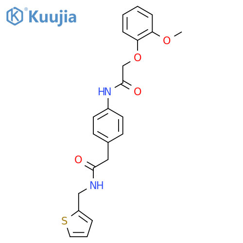 2-(2-methoxyphenoxy)-N-[4-({[(thiophen-2-yl)methyl]carbamoyl}methyl)phenyl]acetamide structure