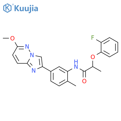 2-(2-fluorophenoxy)-N-(5-{6-methoxyimidazo[1,2-b]pyridazin-2-yl}-2-methylphenyl)propanamide structure