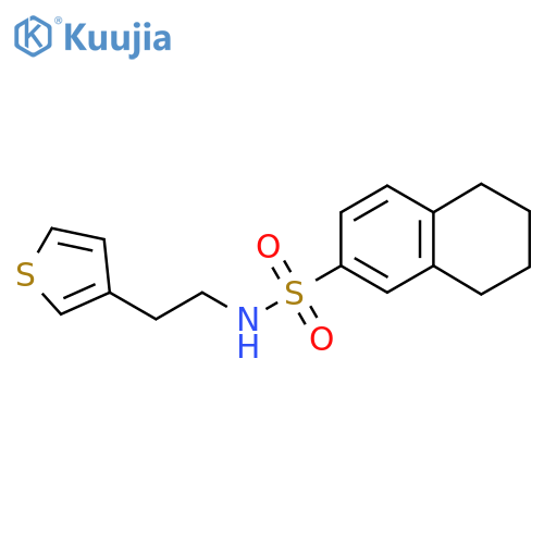 N-2-(thiophen-3-yl)ethyl-5,6,7,8-tetrahydronaphthalene-2-sulfonamide structure