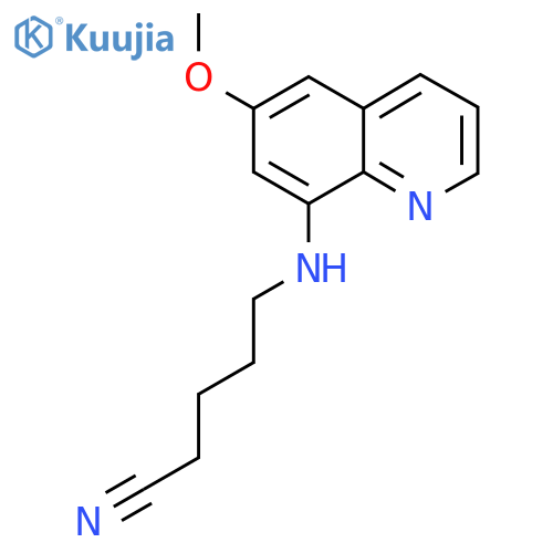 5-[(6-Methoxy-8-quinolyl)amino]pentanenitrile structure