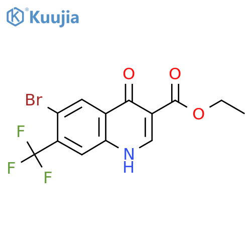 Ethyl 6-bromo-4-hydroxy-7-(trifluoromethyl)quinoline-3-carboxylate structure