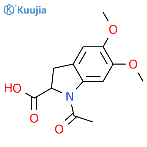 1-acetyl-5,6-dimethoxy-2,3-dihydro-1H-indole-2-carboxylic acid structure