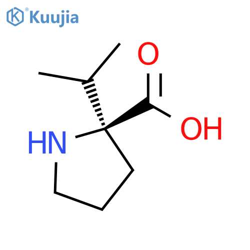 (2S)-2-(propan-2-yl)pyrrolidine-2-carboxylic acid structure