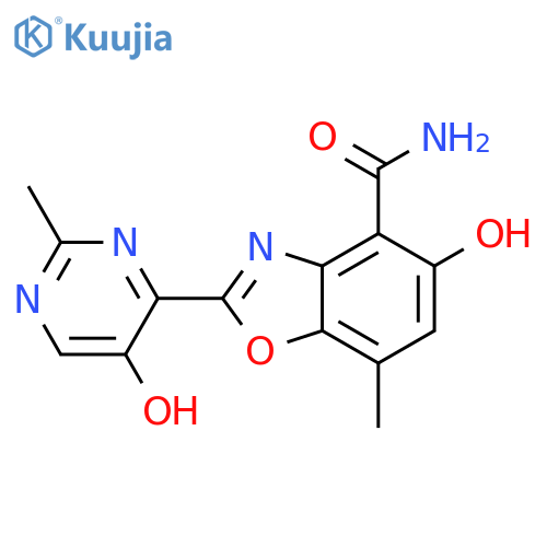4-Benzoxazolecarboxamide,5-hydroxy-2-(5-hydroxy-2-methyl-4-pyrimidinyl)-7-methyl- structure