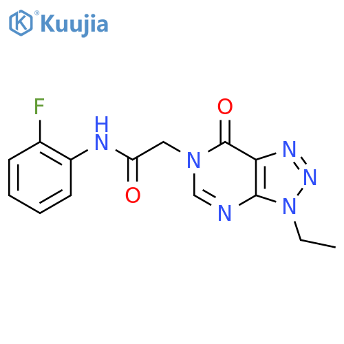 2-{3-ethyl-7-oxo-3H,6H,7H-1,2,3triazolo4,5-dpyrimidin-6-yl}-N-(2-fluorophenyl)acetamide structure