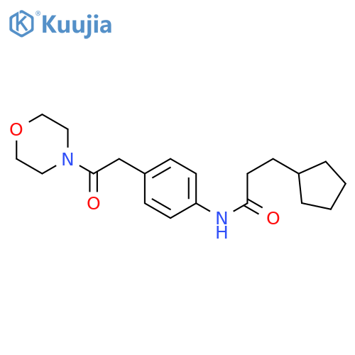3-cyclopentyl-N-{4-2-(morpholin-4-yl)-2-oxoethylphenyl}propanamide structure
