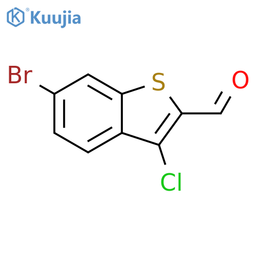 6-bromo-3-chloro-1-benzothiophene-2-carbaldehyde structure