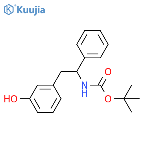 tert-butyl N-2-(3-hydroxyphenyl)-1-phenylethylcarbamate structure