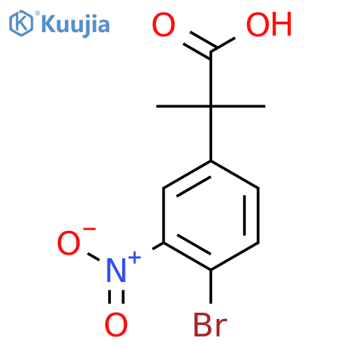 2-(4-bromo-3-nitrophenyl)-2-methylpropanoic acid structure