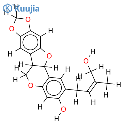 (6aR,11aR)-2-(4'-hydroxy-1'-isopentenyl)-3-hydroxy-8,9-methylenedioxypterocarpan structure