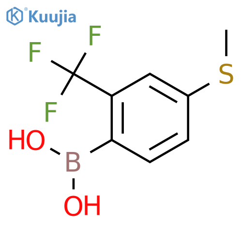 4-(Methylthio)-2-(trifluoromethyl)phenylboronic acid structure