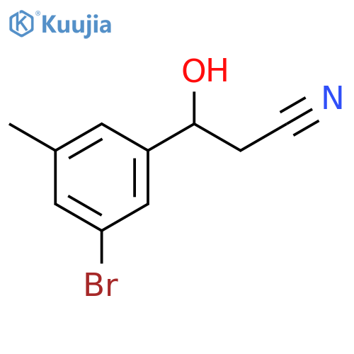 3-(3-bromo-5-methylphenyl)-3-hydroxypropanenitrile structure